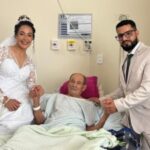 No Hospital Regional da Chapada, noiva recebe bênção do avô internado antes do casamento